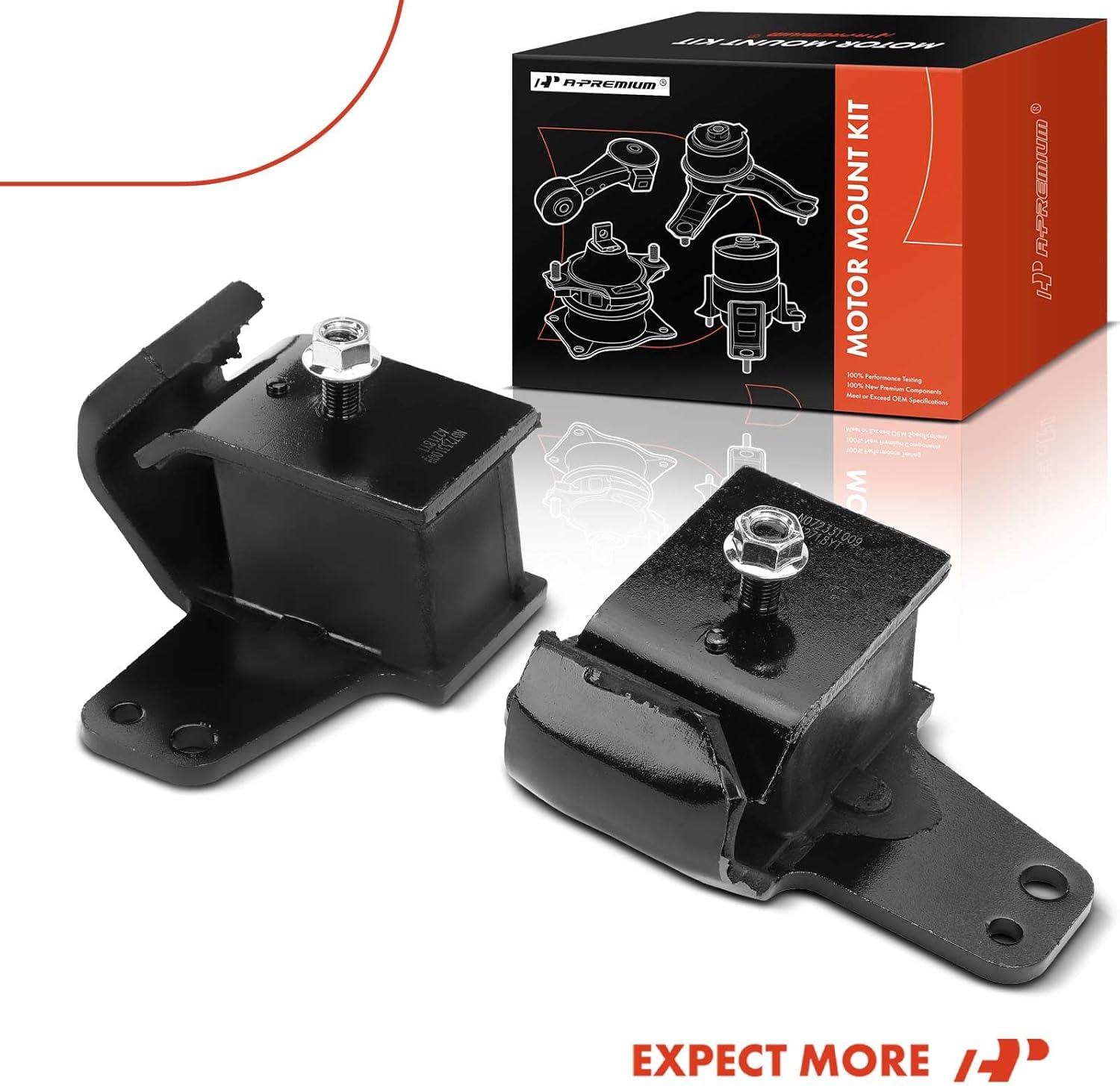 A-Premium 2PCS Front Left and Right Engine Motor Mount Kit Compatible with Nissan 720 1986, D21 1986-1994, Pickup 1995-1997, 2.4L, Replace# 1121018G01