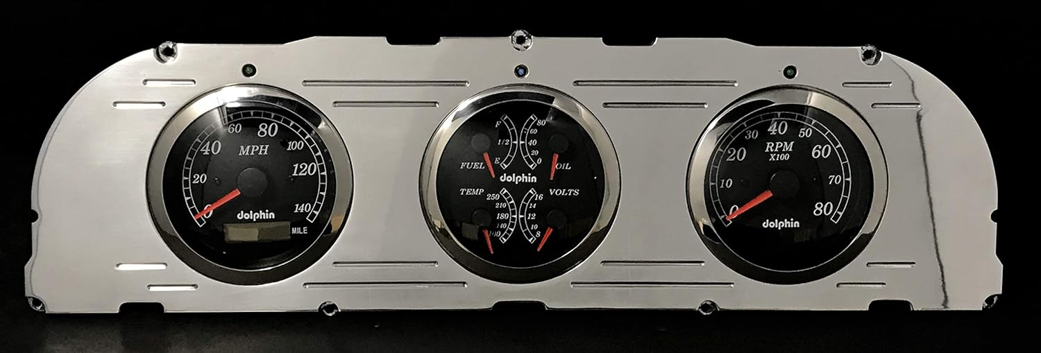 1960 1961 1962 1963 Chevy Truck 3 Gauge Quad Style GPS Gauge Dash Cluster Panel Black