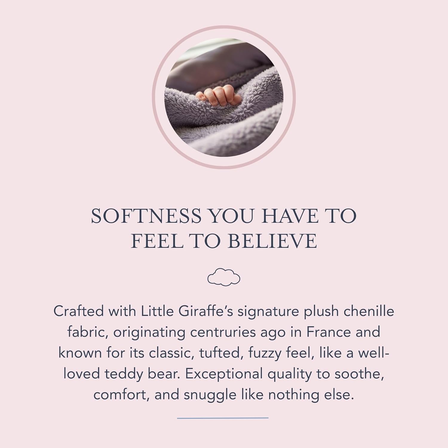 Little Giraffe Chenille Baby Blanket – 29x35” Soft Chenille with Satin Trim, Lavender | Ultra-Soft, Gentle & Safe, Lightweight & Breathable for Newborns & Toddlers - Image 4