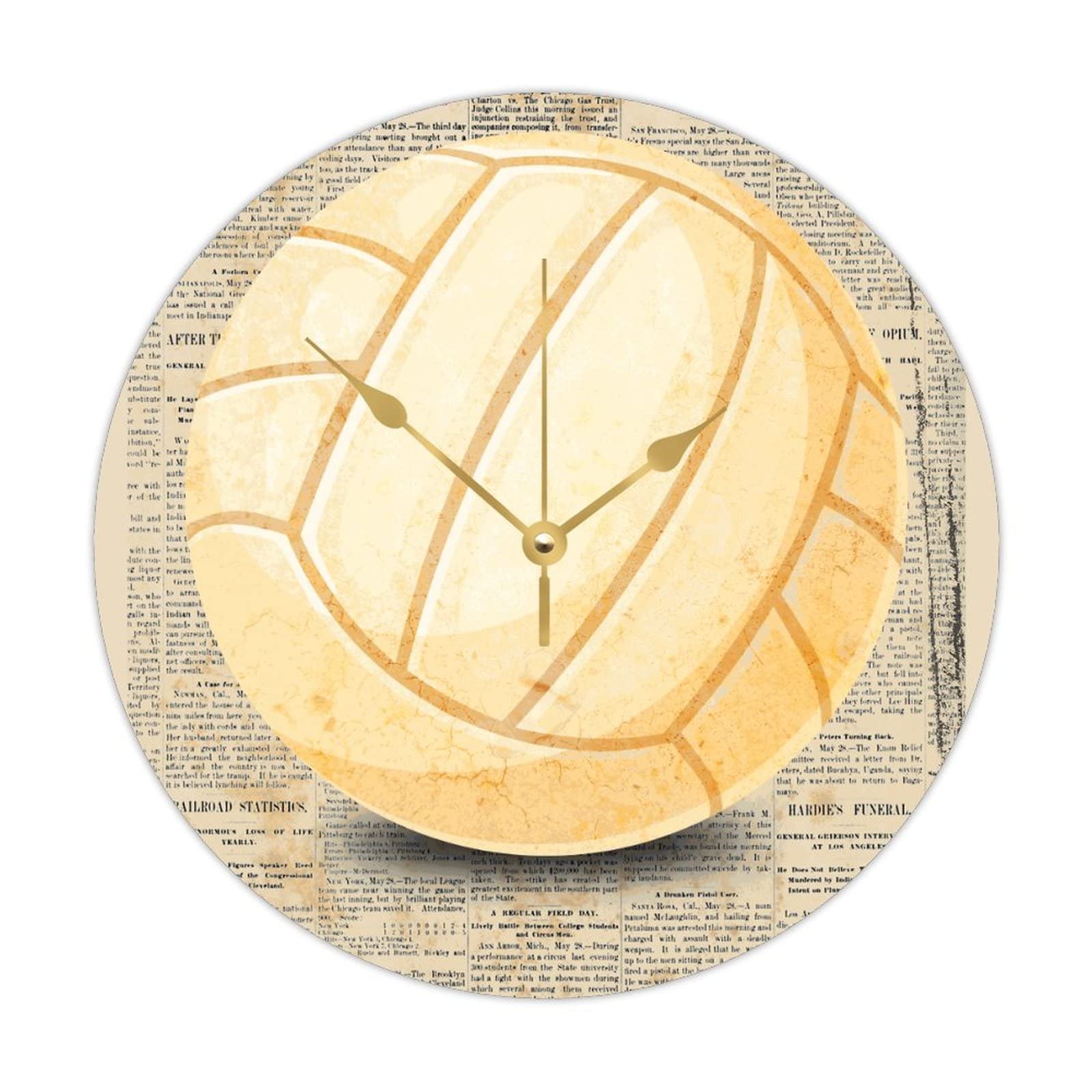 Horloge murale ronde en bois 38cm grand format pour salon et maison