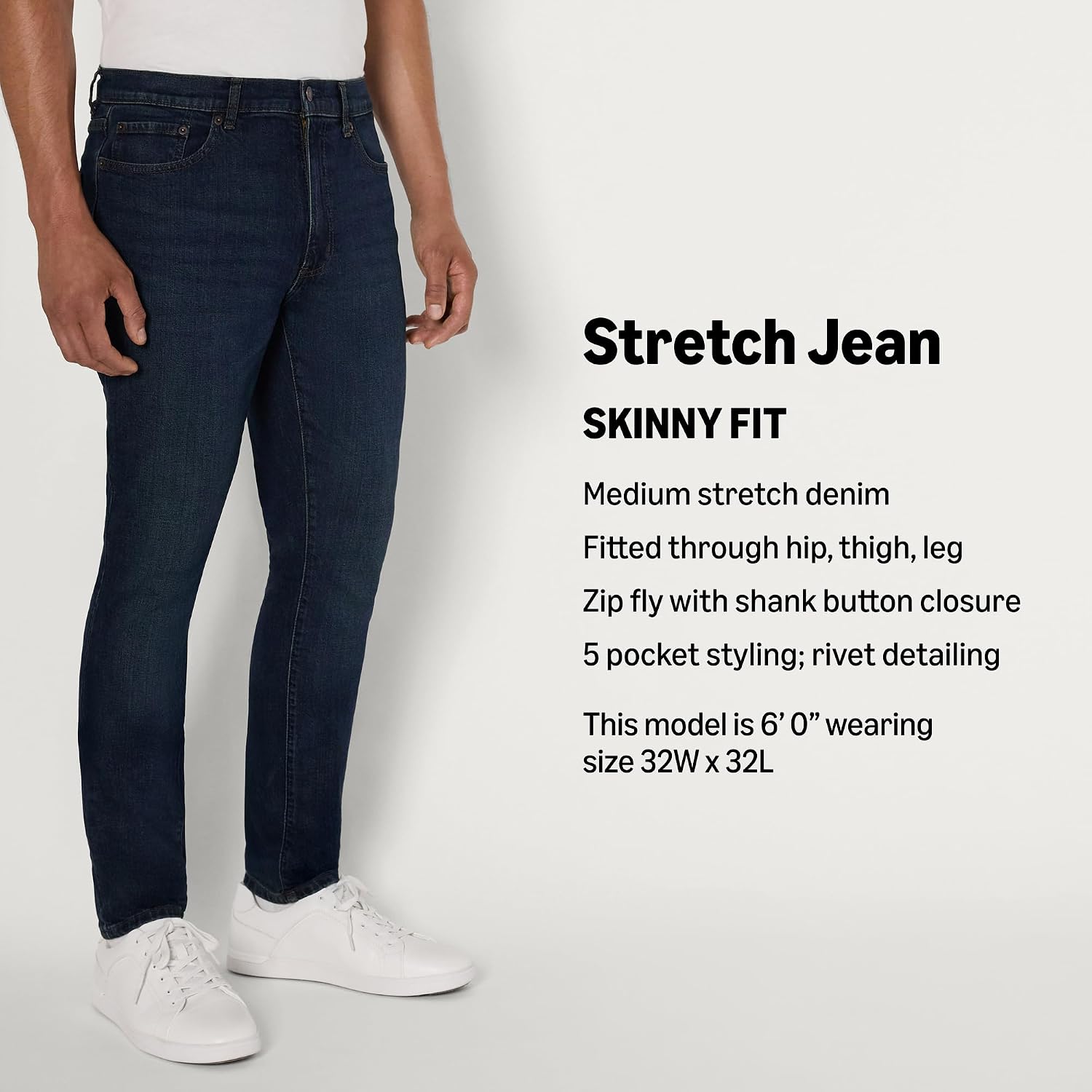 Amazon Essentials Men's Medium Stretch Skinny-Fit Jeans