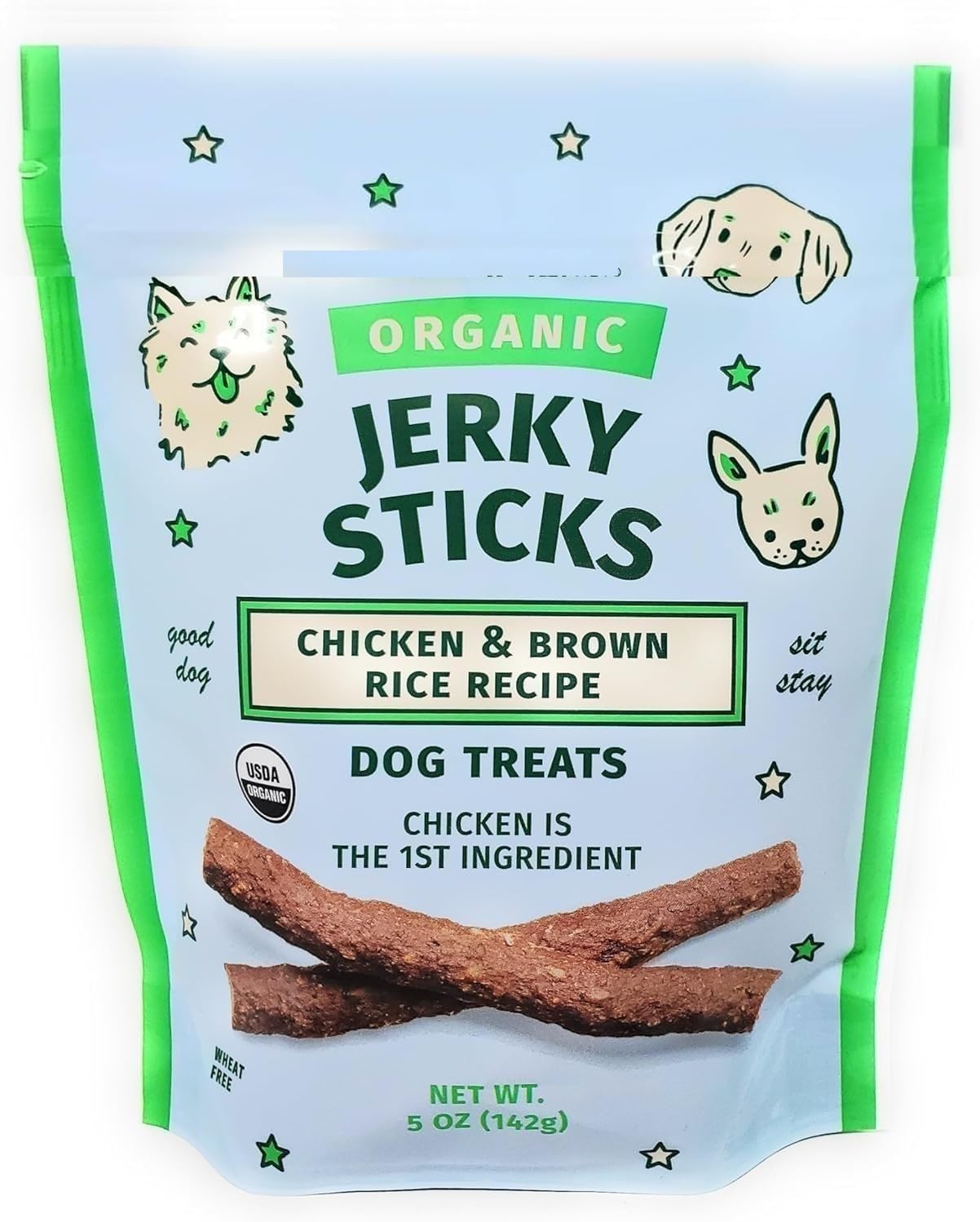 Organic Jerky Sticks Chicken & Brown Rice Recipe Dog Treats 5oz/142g - (Pack of 2)