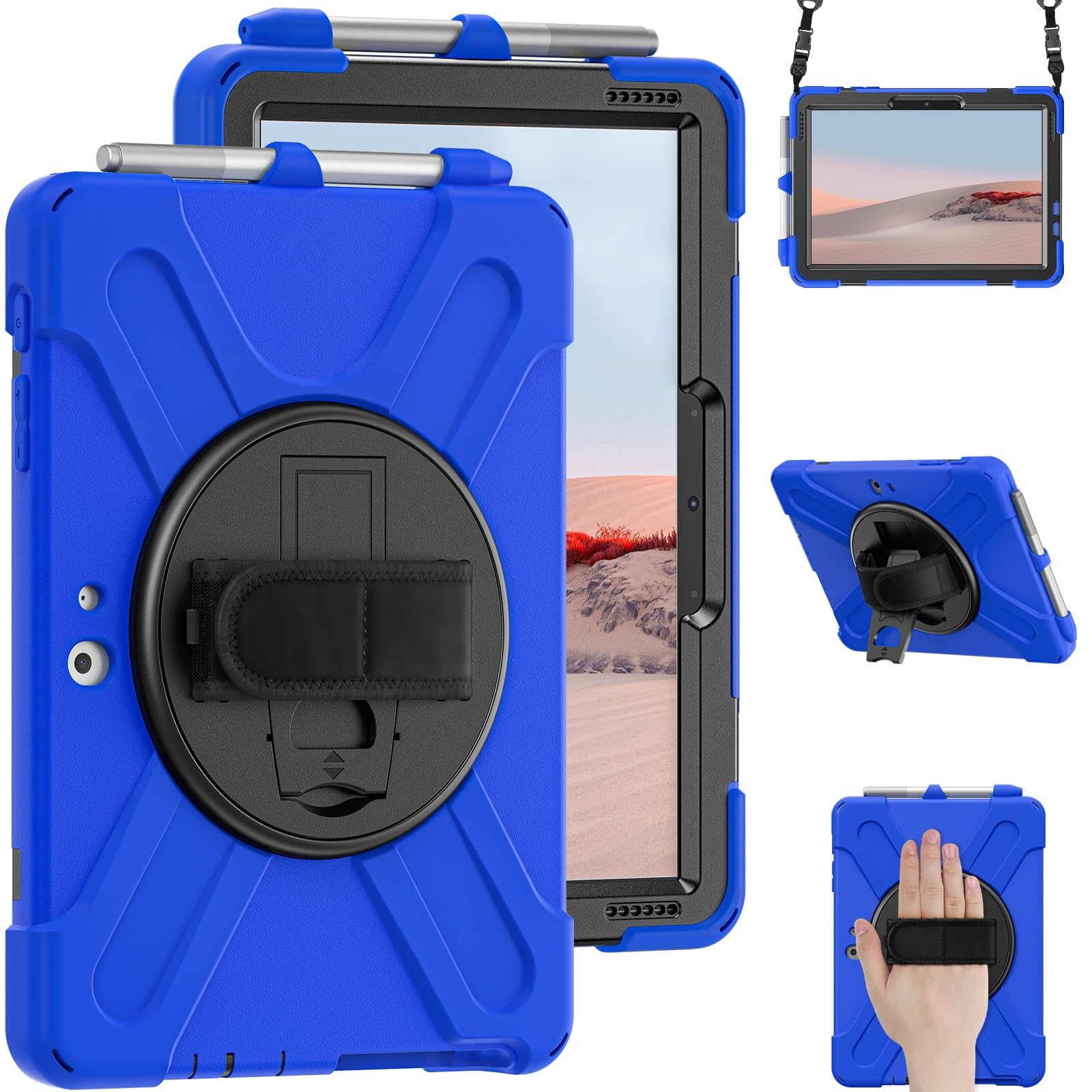 Custodia per Tablet PC Compatibile con Custodia Microsoft Surface Go 3 2021/Surface Go 2 2020/Surface Go 2018/Surface Go 4, Custodia Antiurto con Portapenne, Custodia Protettiva for Tracolla Protezion