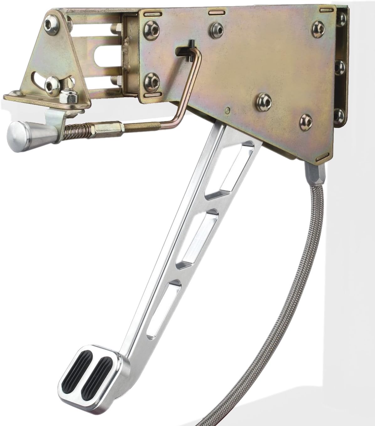 Lokar EFB-9007 Chromed Foot Brake with Windowed Arm and Rubber Insert