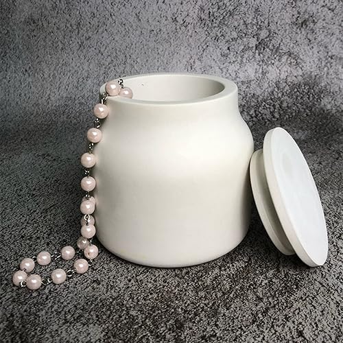 Miniatura 3 de Jarrón de cemento de concreto para almacenamiento de tarro de silicona con molde de tapa, maceta suculenta, maceta de flores, molde de arcilla,