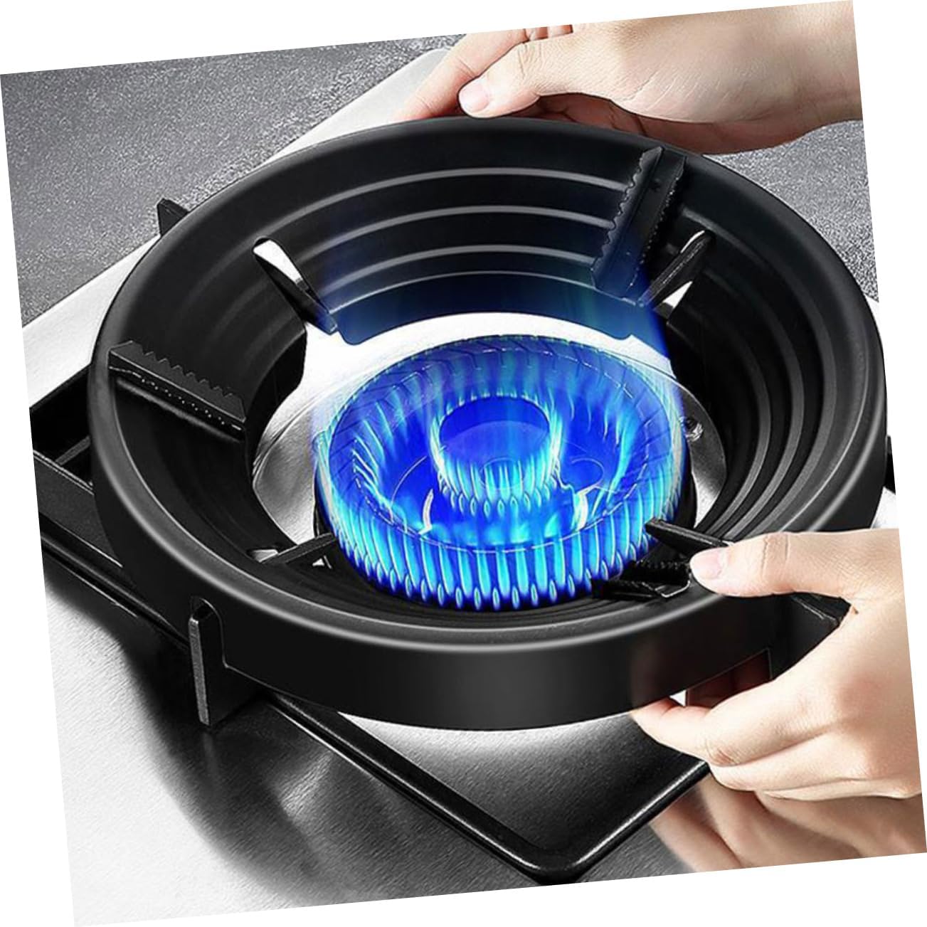 2pcs Gas Stove Bracket Wok Accessory Windproof Enamel Pot Ring Cooktop Range Support Rack for Gas Hob Stability