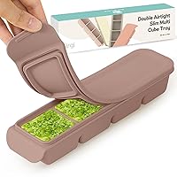 Vista 17 de Bandeja doble hermética delgada de varios cubos (6 cubos, rosa pastel)