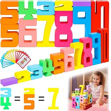 20 Stk Zahlenblocks,Number Blocks,Zahlenbausteine Holz Bauklötze ...