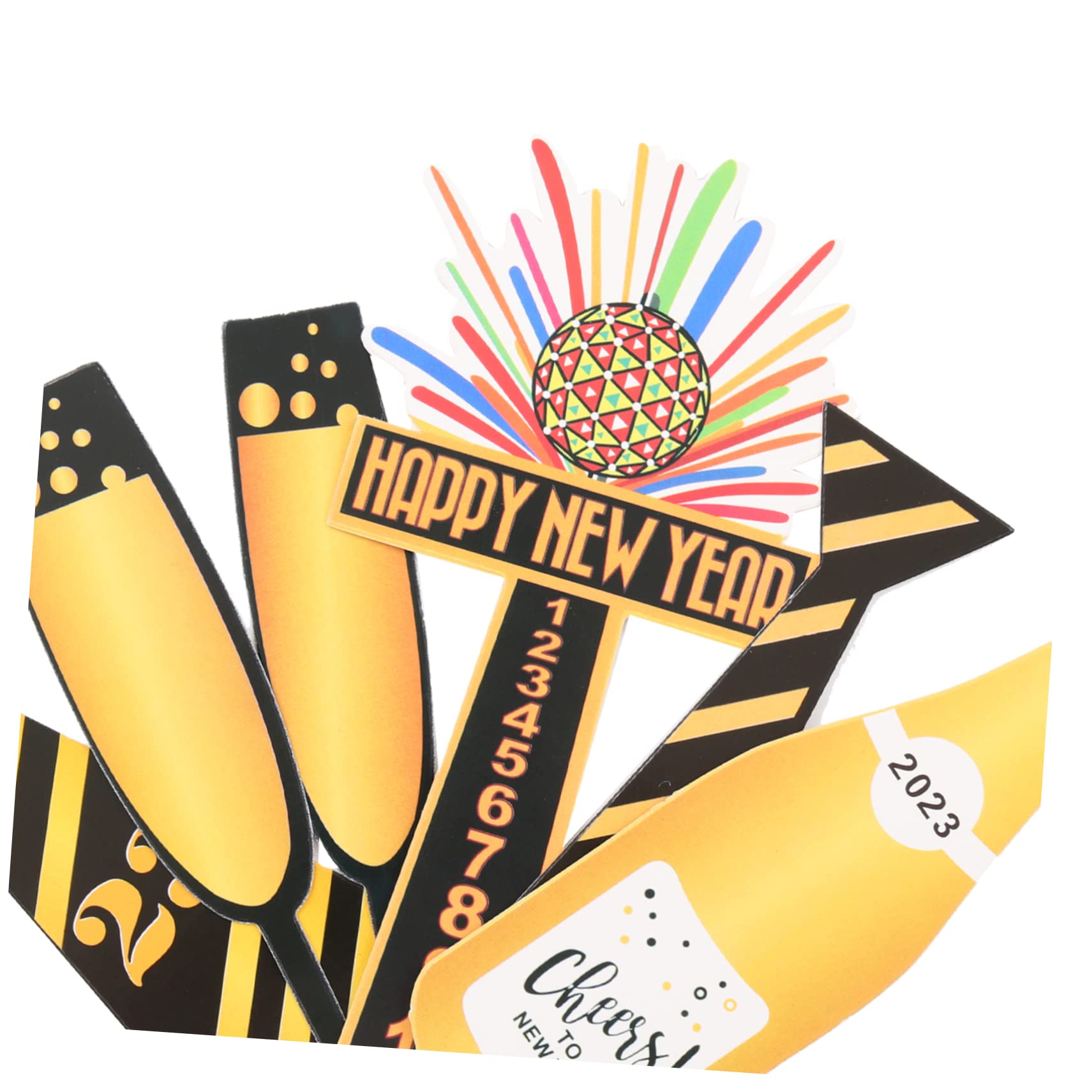 TOPBATHY 3 Set Unici Di Oggetti Di Scena Per Foto Di Capodanno 2023 Decorazioni Per Feste in Carta Portatile Per Momenti Memorabili 46 Pezzi * 3