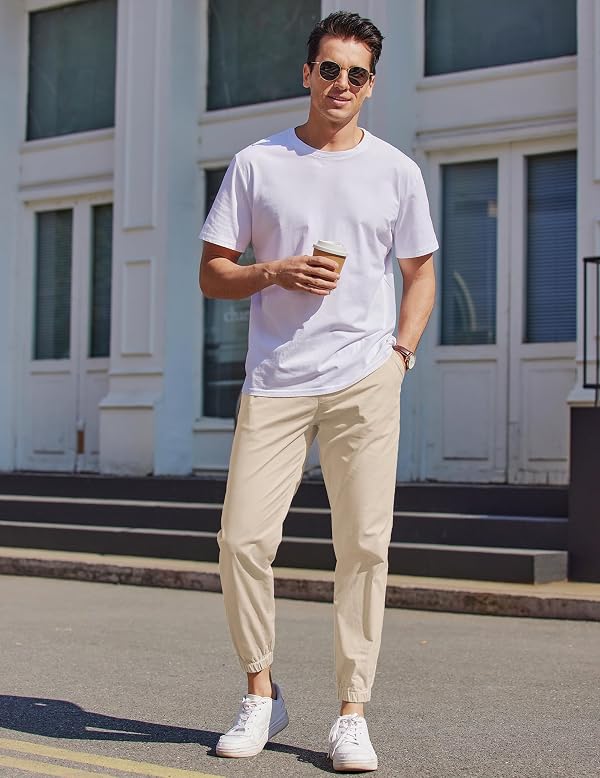 COOFANDY Men Joggers Cotton Casual Regular Fit Drawstring Cargo Chino Pants by COOFANDY - Used condition - Image 2