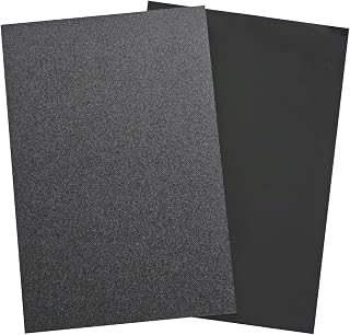 BEAIMUXI ABS Plastic Sheets 1/8 Inch Thick Black 2-Pack 8x12 Moldable Thermoplastic Smooth & Textured for DIY Crafts Car Interiors Home Decor