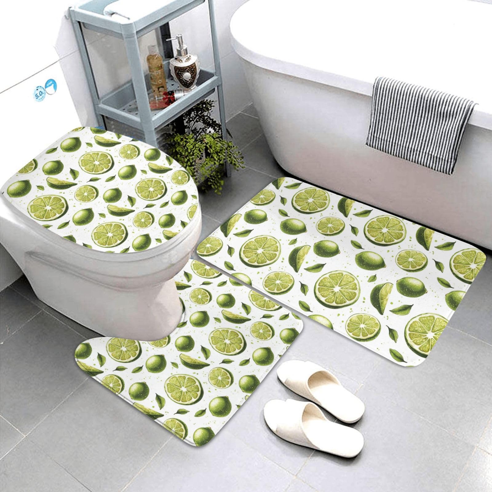 Tapis de salle de bain lavables et antidérapants lot de 3 pièces absorbantes