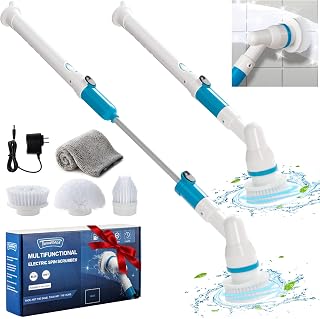 ThoudSame Electric Spin Scrubber, Portable Spin Scrubber for Cleaning Bathroom, Cordless Shower Scrubber, Multi-Purpose Cleaning Brush with 3 Replaceable Brushes for Bathtub, Grout, Tile, Floor, Sink