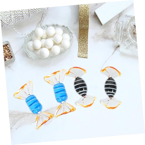 Miniatura 5 de jojofuny 4 piezas de estatuilla mixta de pisapapeles para bautizo, adornos de rayas, decoración de festivales, té de adorno pequeño para