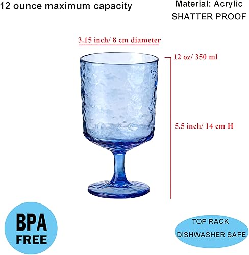 Miniatura 2 de KX-WARE Iceberg - Copas de vino acrílicas multiusos de plástico de 12 onzas, juego de 8 unidades, multicolor