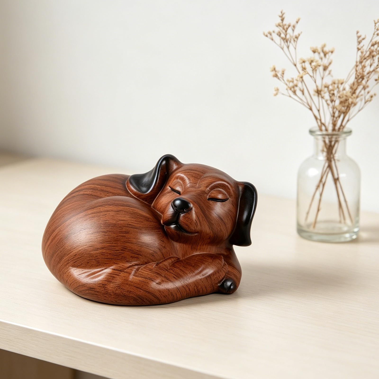 TOYANDONA Gedenkurne für Hundekremierung in Hundeform aus Kunstharz