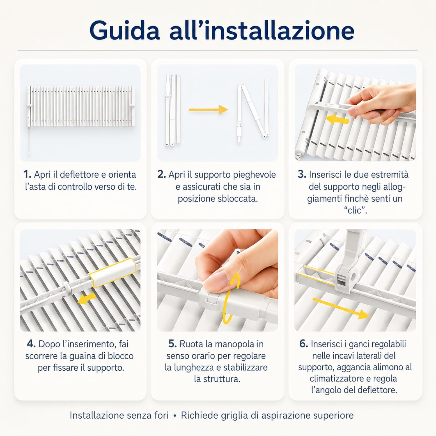 Deflettore Condizionatore, Deviatore Aria Condizionatore Regolabile in Alluminio/ABS per Split a Parete 70–100cm, Deflettore Aria Condizionata Anti Soffiaggio Diretto per Casa Camera Ufficio chochoyah