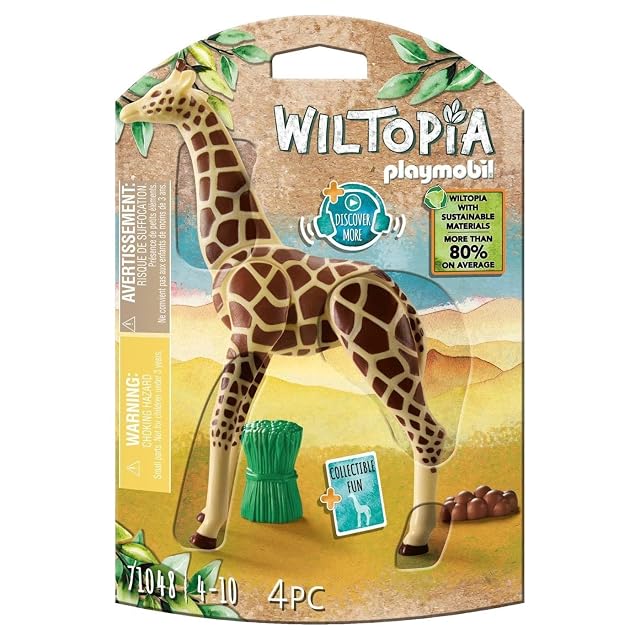 Foto 3 de 3 de PLAYMOBIL WILTOPIA 71048 Jirafa, Incluye Accesorios, Carta de colección con Animales y código QR