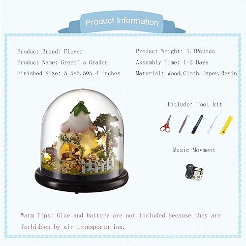 Miniatura 2 de Flever - Kit de casa de muñecas en miniatura para bricolaje, habitación creativa con muebles y cubierta para regalo romántico de San Valentín