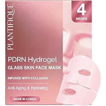 PLANTIFIQUE Korean Collagen Face Mask with Phyto-PDRN &amp; Ceramides, 4 Pack