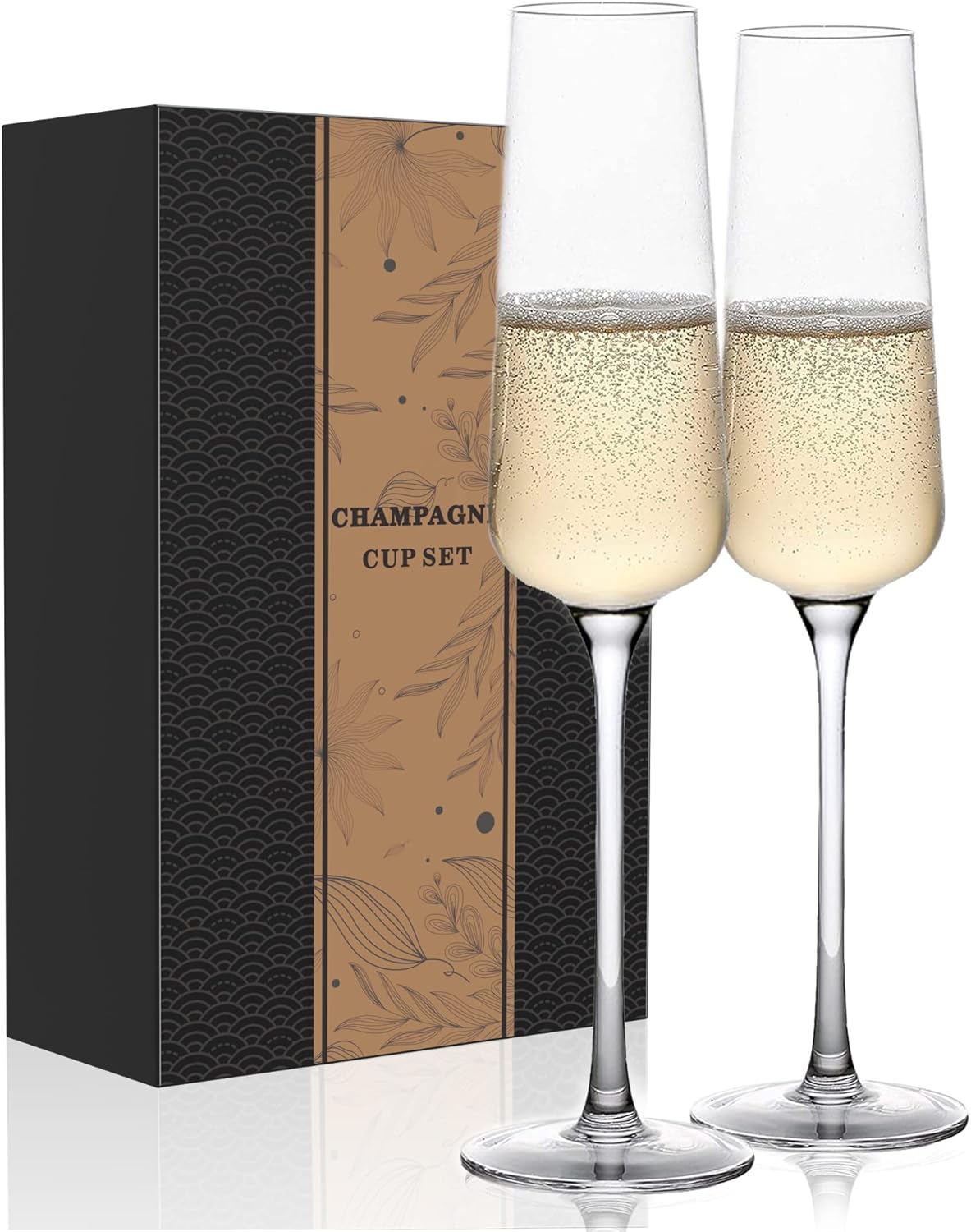 シャンパングラス クリア クリスタルガラス ハンドメイド おしゃれ フルートプレゼント 結婚祝い 新築祝い パーティー ペアセット ケース付 235ml アイテム勢ぞろい