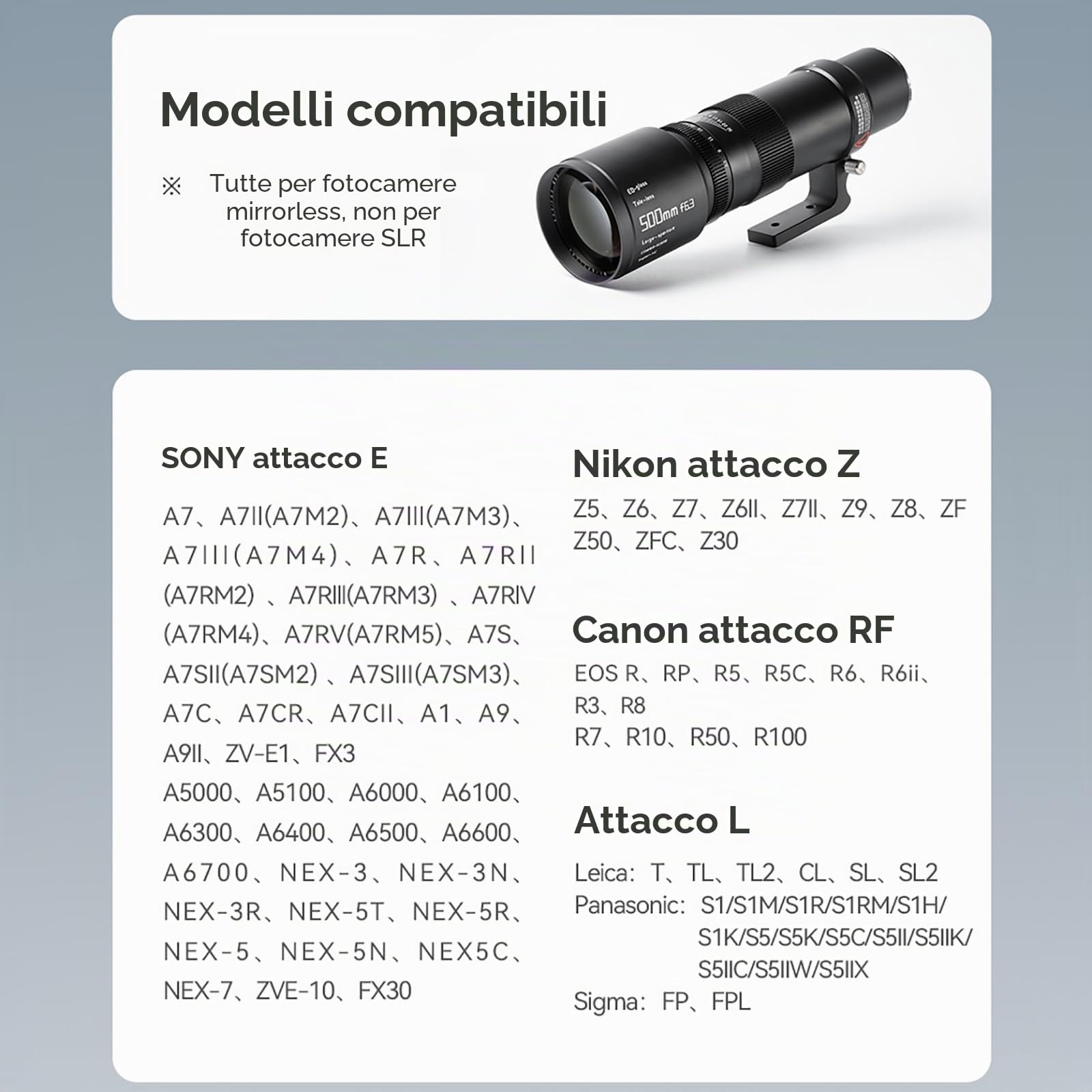 TTARTISAN 500mm F6.3 Full Frame Obiettivo Della Fotocamera Teleobiettivo Fotografia Fauna Selvatica per Canon RF Mount