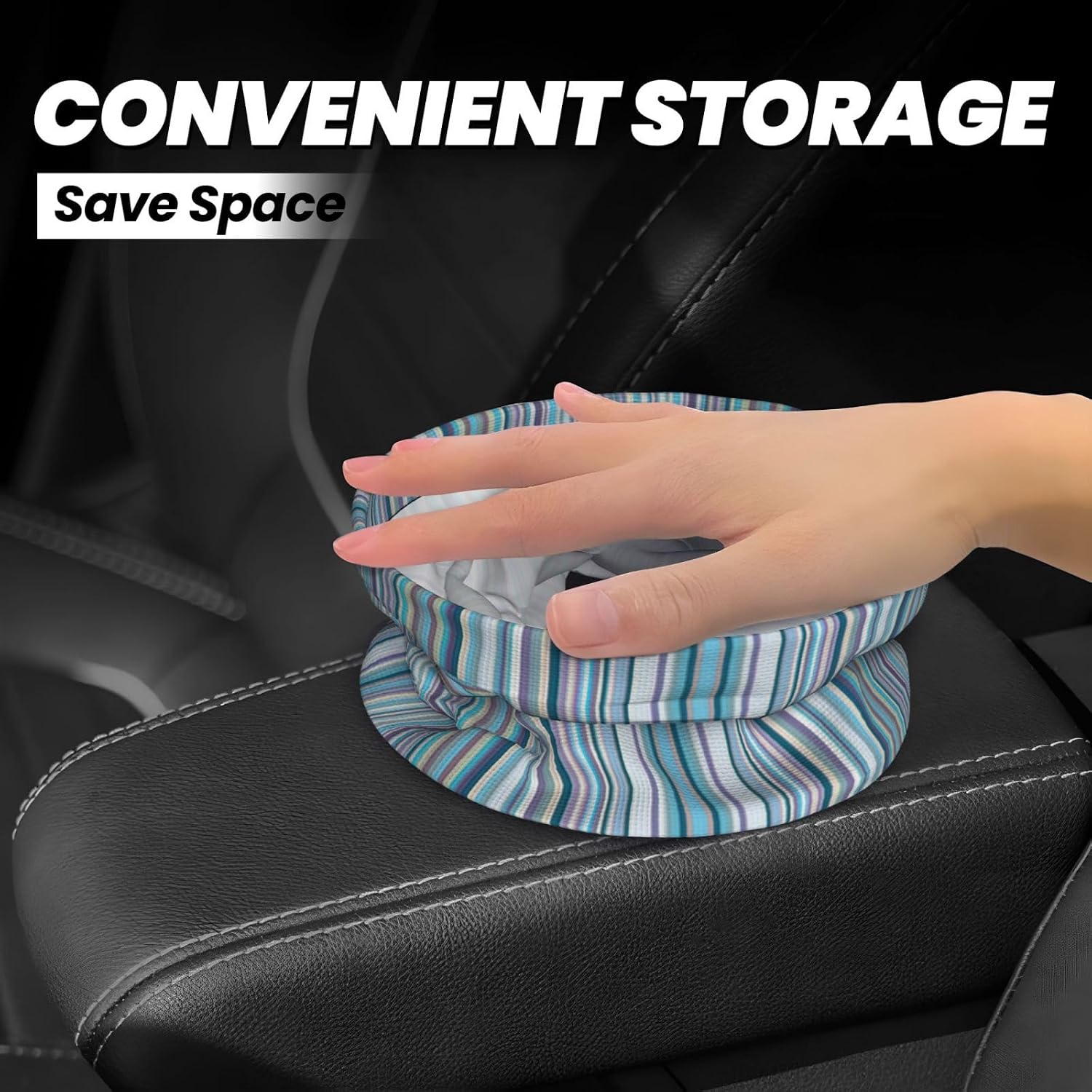 Vertical Stripes Print Car Garbage Can Waste Basket for Cars - Back Seat, Floor, Cars Accessories
