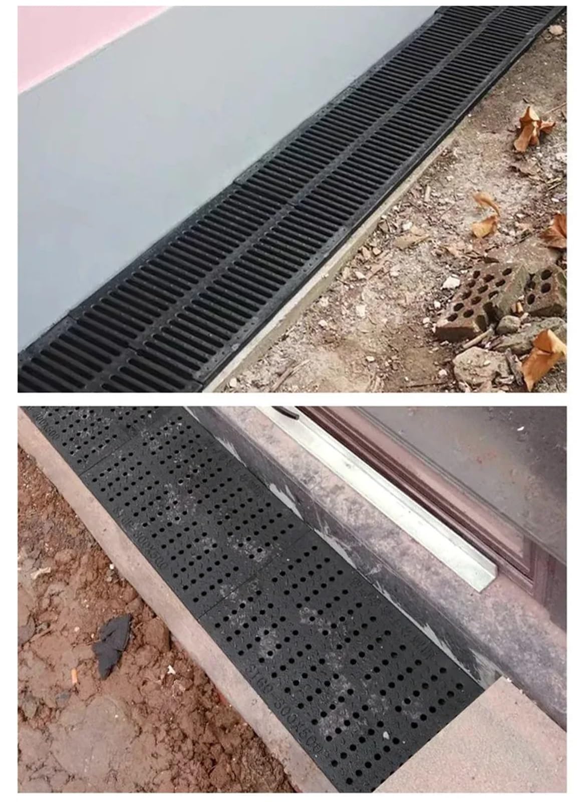 Núcleo de drenaje del suelo Rejilla de drenaje de alcantarillado de resina plástica de ingeniería, cubierta de pozo, rejilla de lluvia, rejilla de alcantarillado, estilo de agujero redondo(Size 490X30