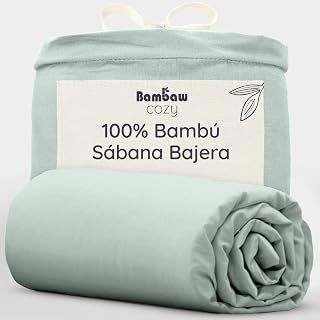 Bambaw Sábana Bajera de Bambú 150x200 cm, Bolsillo de 35cm, Sabana Bambu 150 cm para Cama 150, Sabanas Bambu Antiacaros, Hipoalergenico y Antisudor, Certificado Oeko-Tex (Verde Agua)