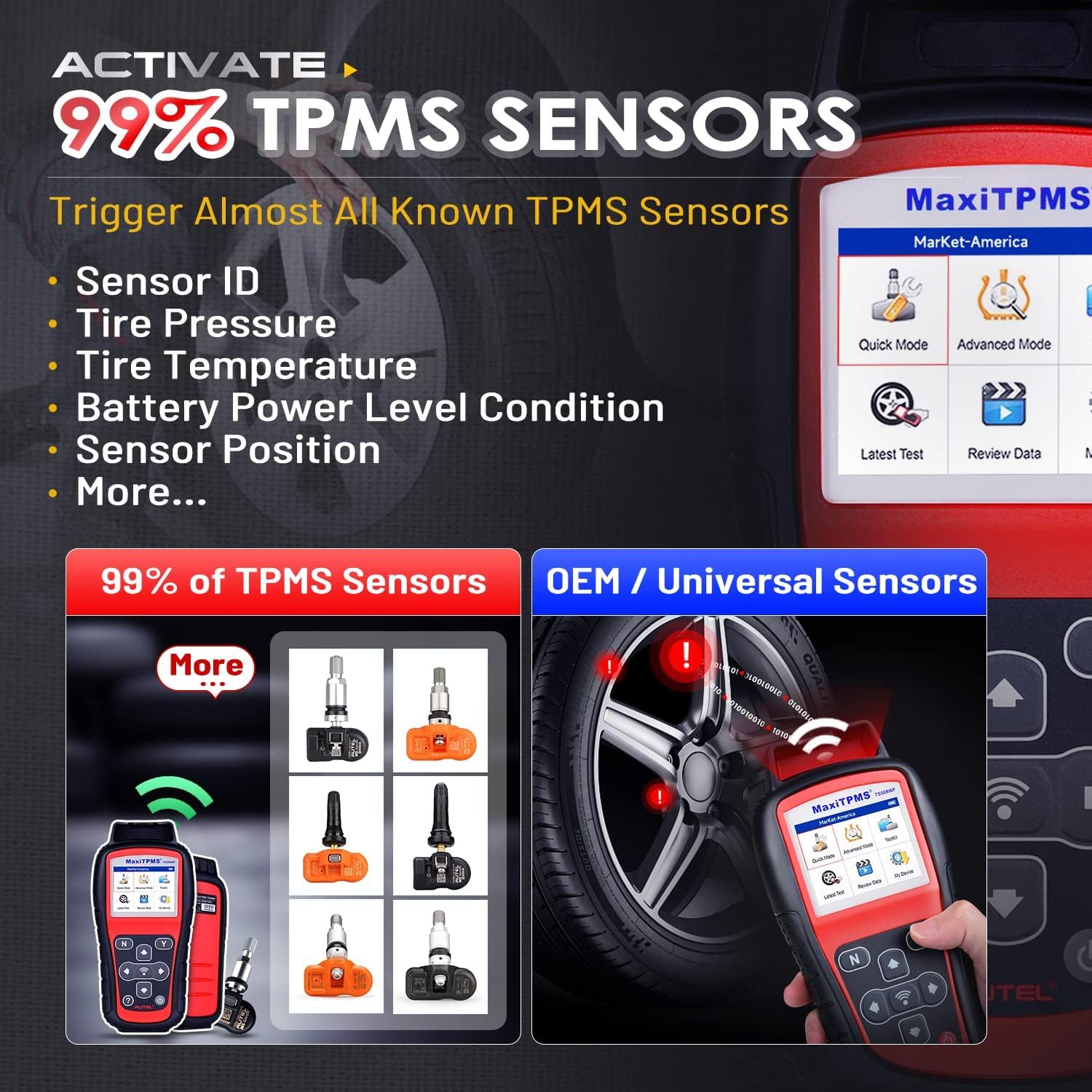 Autel MaxiTPMS TS508WF: 2026 Upgrade WiFi Ver. von RDKS Programmiergerät TS508 TS501 PRO TS408S, Alle TPMS Sensoren Aktivieren, MX Sensor Programmieren, TPMS Zurücksetzen, TPMS Code Lesen/Löschen