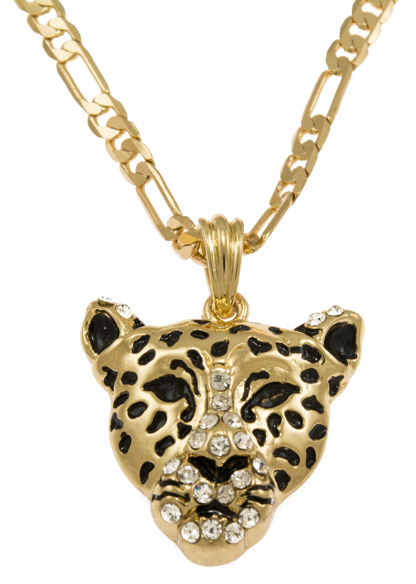 Luvax Inc - Hip-Hop Iced Gold Tone Tiger Pendant Necklace Free 24" chain