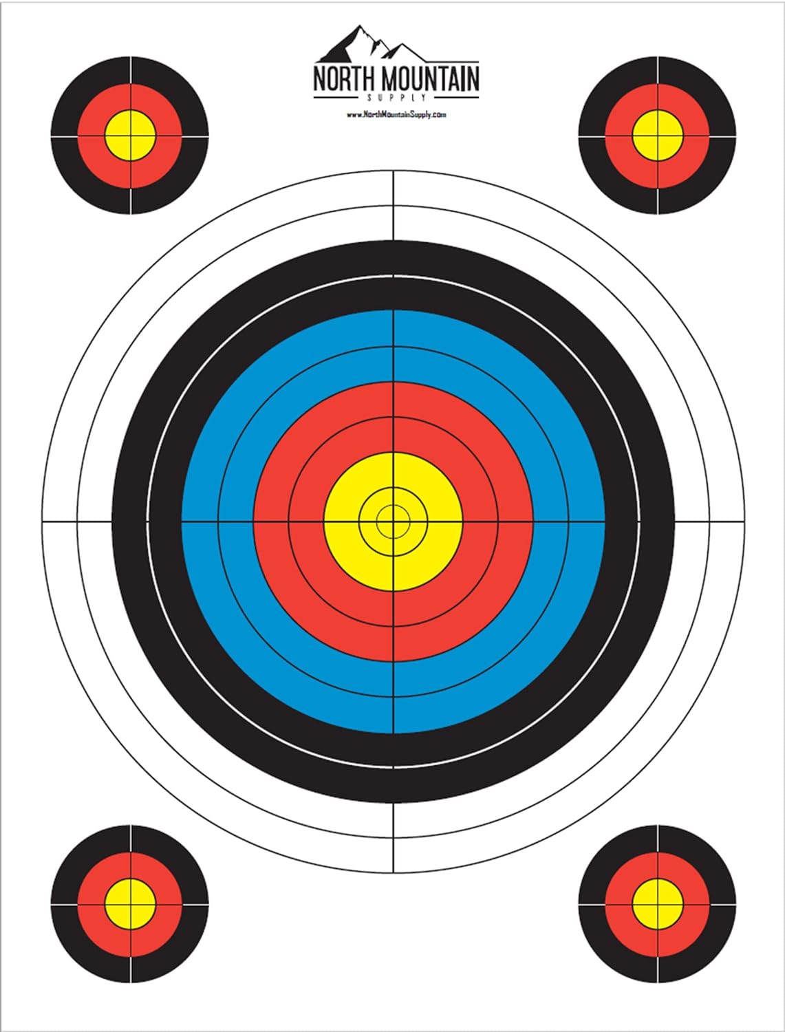 Black Eagle Arrows Deep Impact Crested Hunting Arrows – 2 Inch Vanes – 0.001 Straightness, 300 Spine, 32 Inch Shaft – 6 Pack with Archery Target – Sold by North Mountain Supply