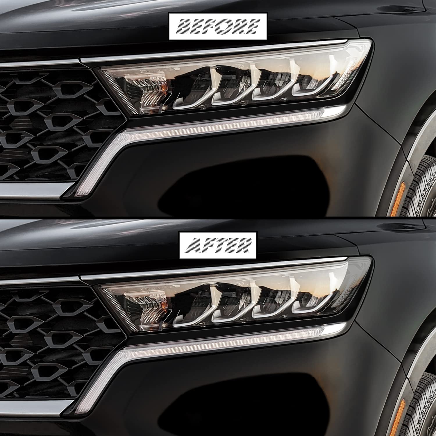 SlickMod PreCut Vinyl Smoke Tint for 2021-2023 Kia Sorento Headlight (35% Light Smoke, 4. Headlight Sidemarker)