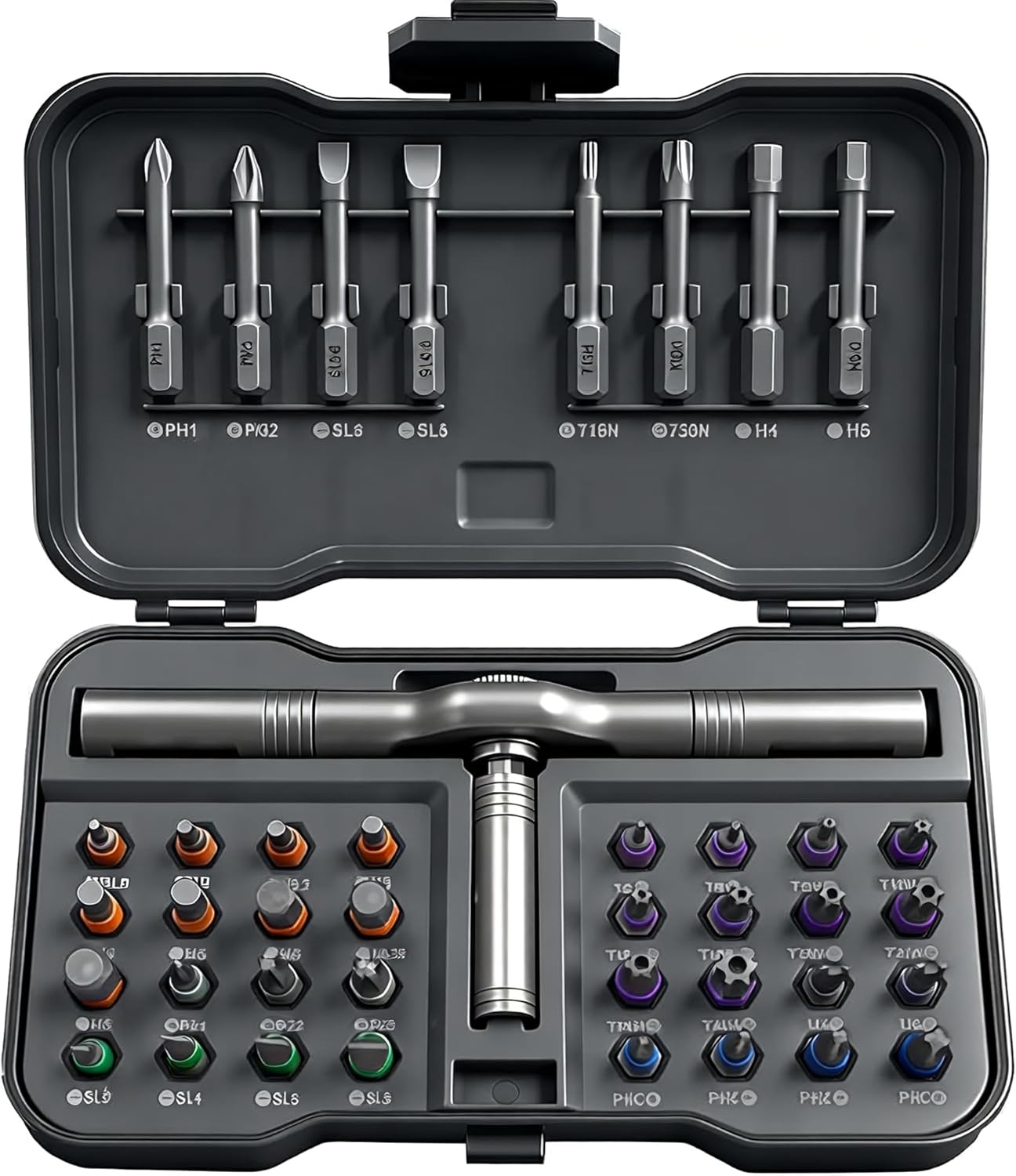 42 in 1 Magnetic Screwdriver Set, DIY Ratchet Screwdriver Set, Multi Bit Magnetic Drive,with Detachable Ratchet Handle and Storage Case, Portable Compact Repair Tool Kit for Furniture Computer Bicycle