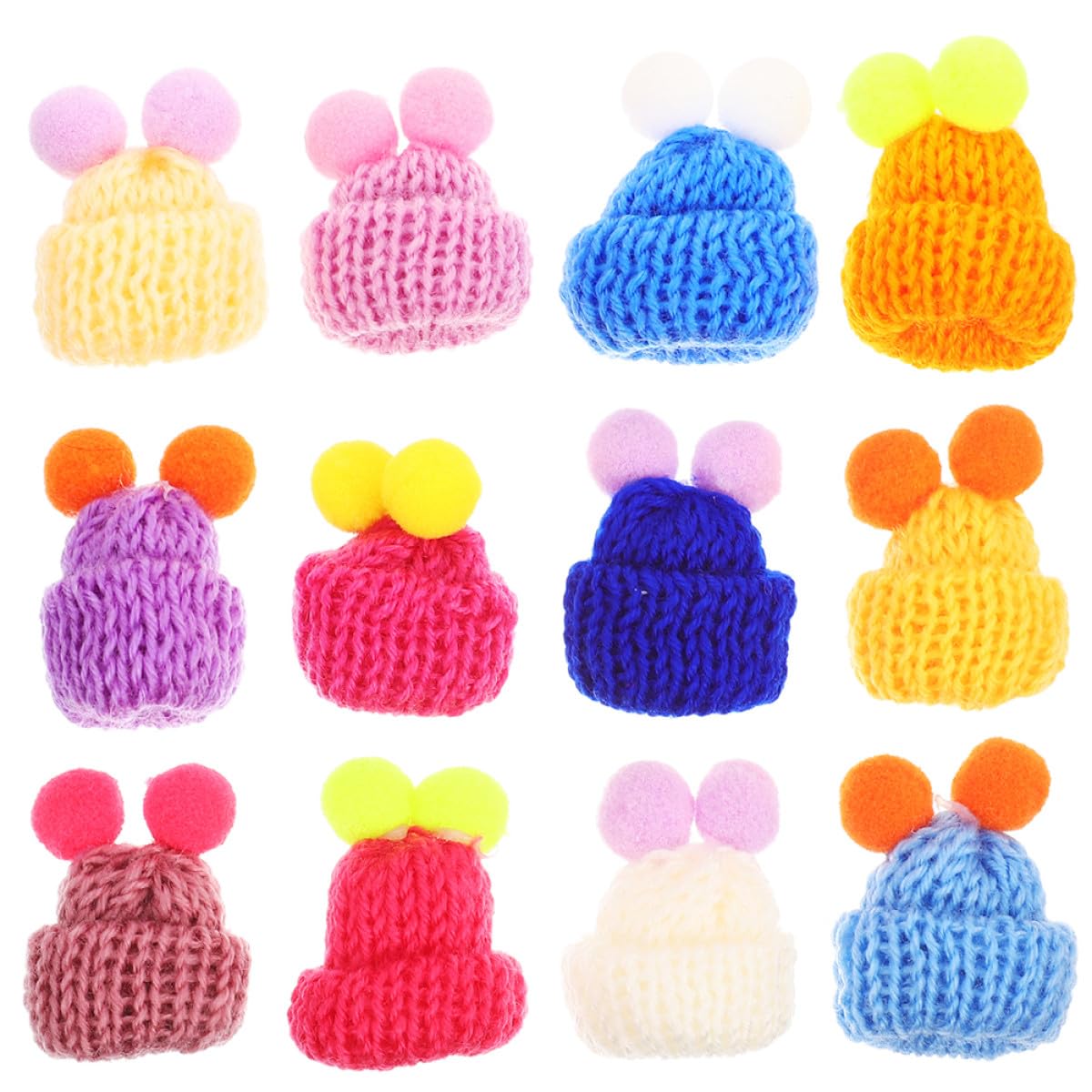 Bonnets tricotés réutilisables en différentes couleurs pour décoration et customisation - 8