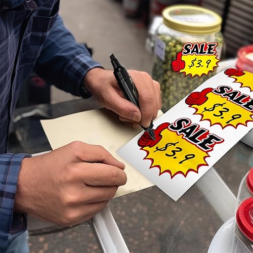Miniatura 6 de Calcomanías de venta de letreros de Starburst de 4 x 3 pulgadas, etiquetas autoadhesivas de precio en blanco, etiquetas adhesivas para escribir,