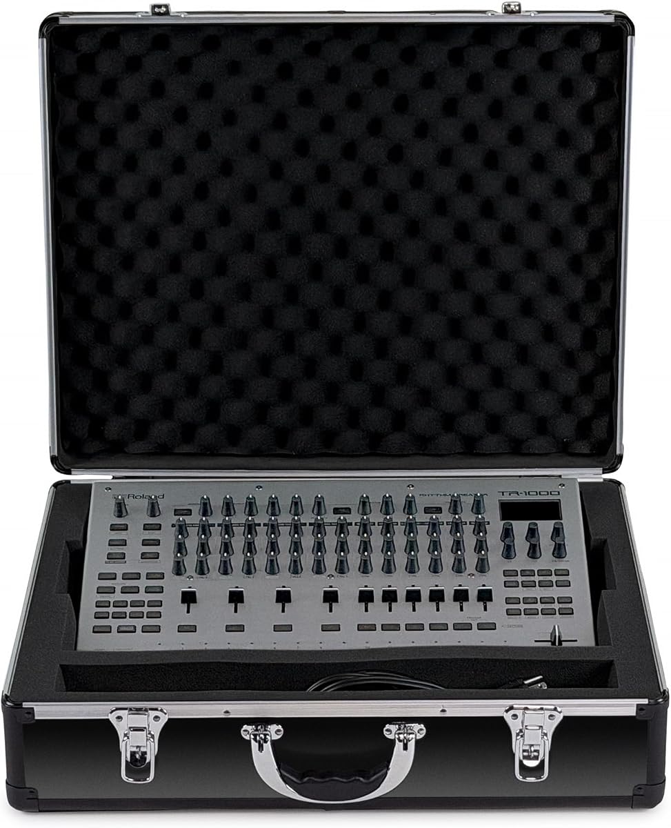 ANALOG CASES Roland TR-1000 Case - Ultra-Lightweight Unison Hard Case | Ultra-Lightweight and Durable Aluminum Case, Die-Cut Foam Padded Interior With Cable Storage Space, Comfortable Padded Handle