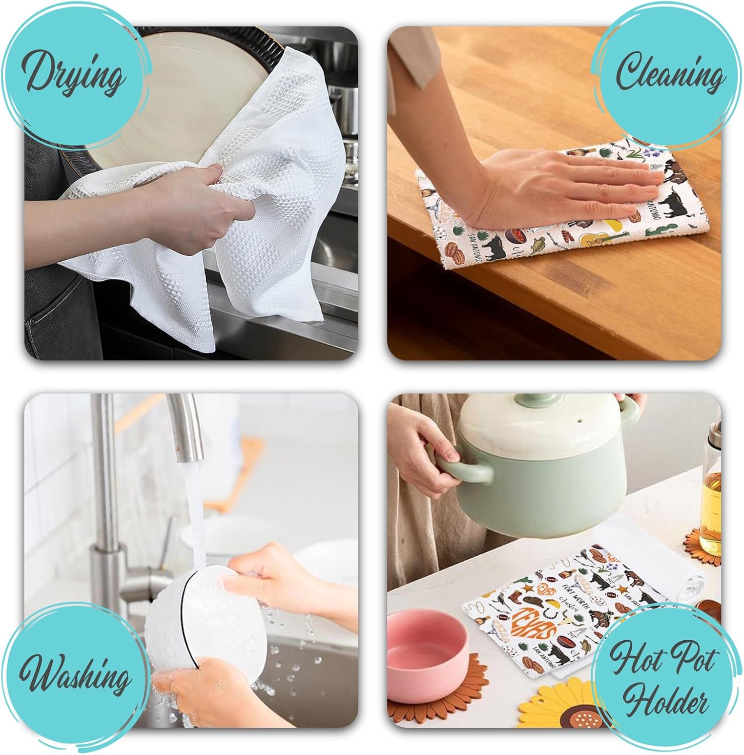 JXGZSO Texas Tea Towel Texas State Trip Lover Gift Texas State Souvenir Merch Housewarming Hostess Gift (Texs Towel) - Image 6