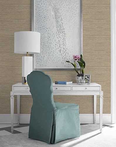 Vista 5 de Lillian August Luxe Haven Luxe - Papel tapiz de sisal (pashmina y plateado metálico)