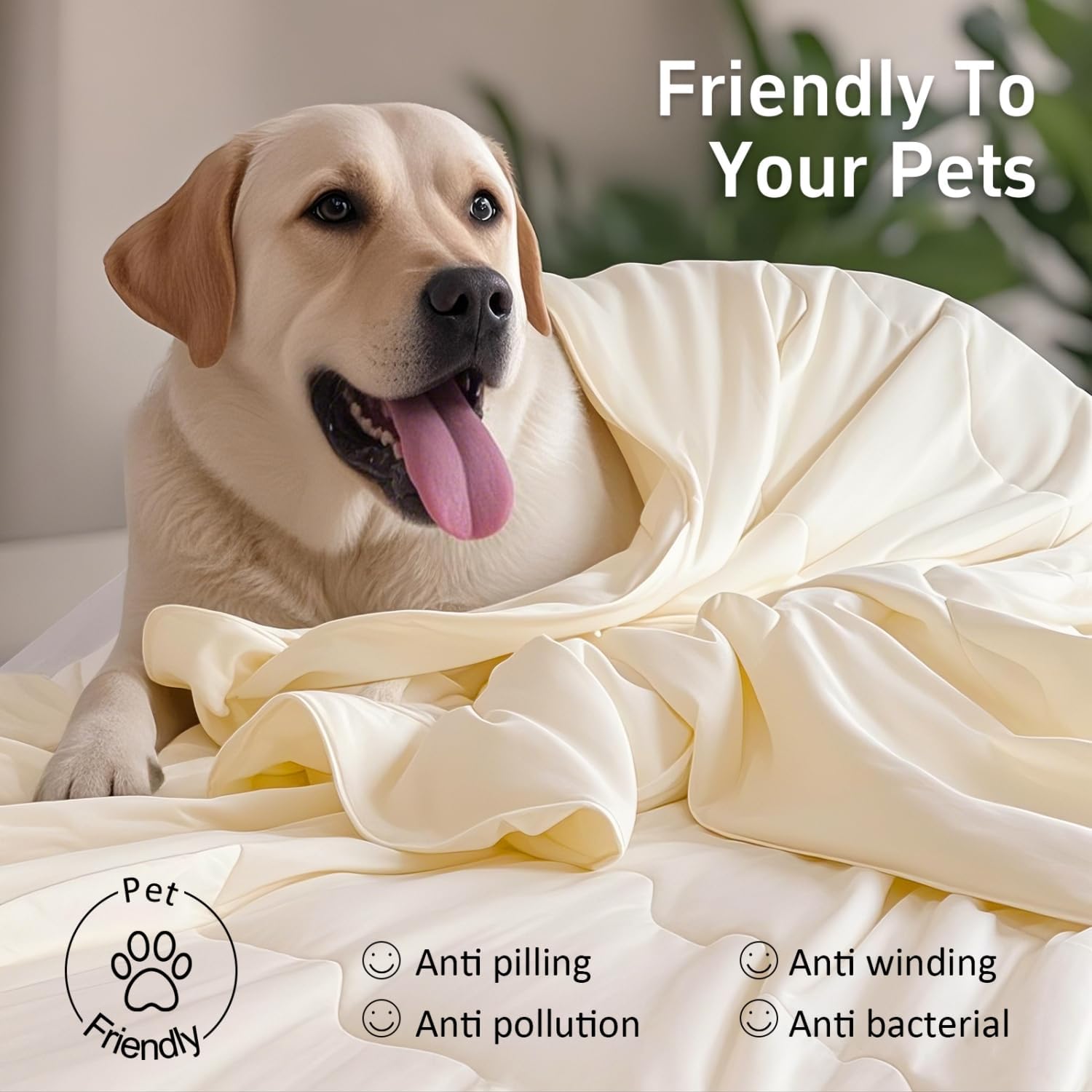 OAITE Cooling Comforter King Size,Double-Sided Cold Tech Fabric Cooling Blanket for Night Sweats and Hot Sleepers,Q-Max > 0.4,Summer Comforter,Breathable Soft Silky Smooth Lightweight(Cream,King)