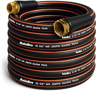 Flexibility Garden Hose,50ft x 5/8", No-Kink, Wear-Resistant & Freeze-Resistant, Flexible Water Hose, Rubber Hose With Male/Female Fittings,Working Pressure 200 PSI, Burst 600 PSI,3/4'' GHT