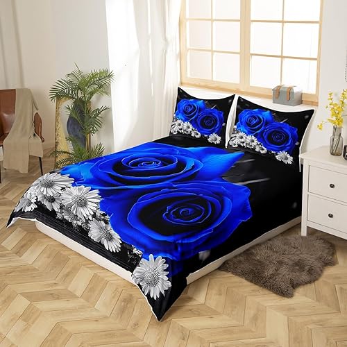 Miniatura 3 de Juego de funda de edredón con diseño de rosas y flores, juego de ropa de cama para niños y niñas, decoración de flores de jardín, juego de funda de