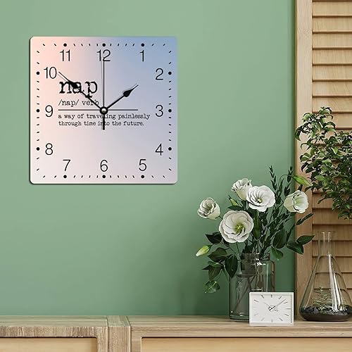 Miniatura 213 de Definición de recursos humanos Reloj de PVC con refranes inspiradores, números cuadrados, tipografía, impresión de poste de 12 pulgadas, silencioso