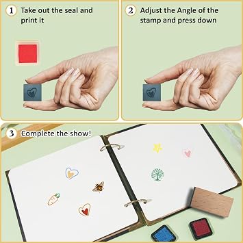 CRASPIRE Bee Wooden Rubber Stamp 3/5 Inch Bumblebee Pattern Mini Small Wood Stamps Reusable Vintage Print for DIY Craft Card Scrapbooking Journaling Albums Card Making Planner Envelope Photo