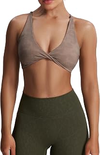 Aoxjox Women's Workout Sports Bras Fitness Sienna Low Impact Bra Yoga Crop Tank