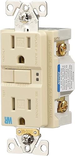 Miniatura 2 de EATON TWRSGF15V Arrow Hart Receptáculo dúplex Gfci resistente a manipulaciones y a la intemperie, 125 Vac, 15 A, 2 polos, 3 cables, marfil
