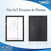 Vista 2 de Icona Bay Marco de fotos negro de 5 x 7, marco profesional moderno, colección Noble