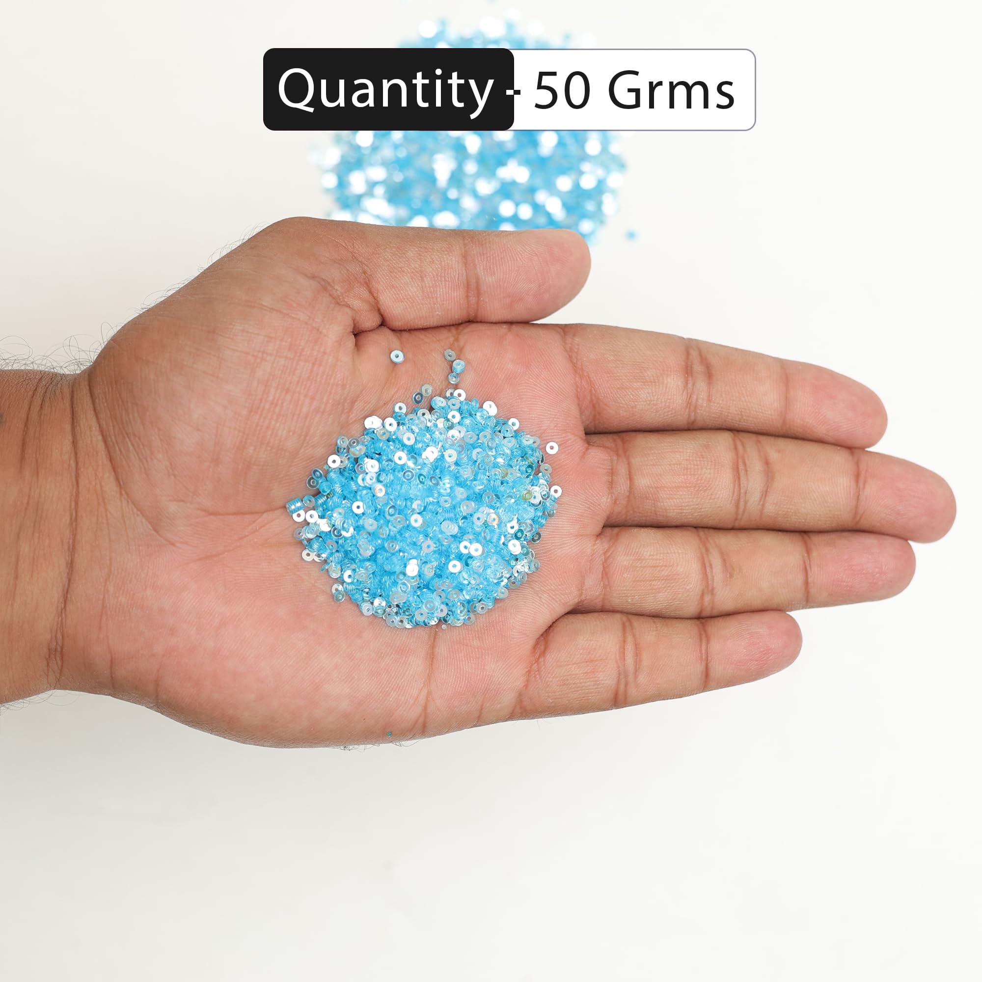Embroiderymaterial 2.5 MM Sequins Sitara for Craft, Embroidery, and Jewellery Making (Morning Mist Color, 50 Gram) 1