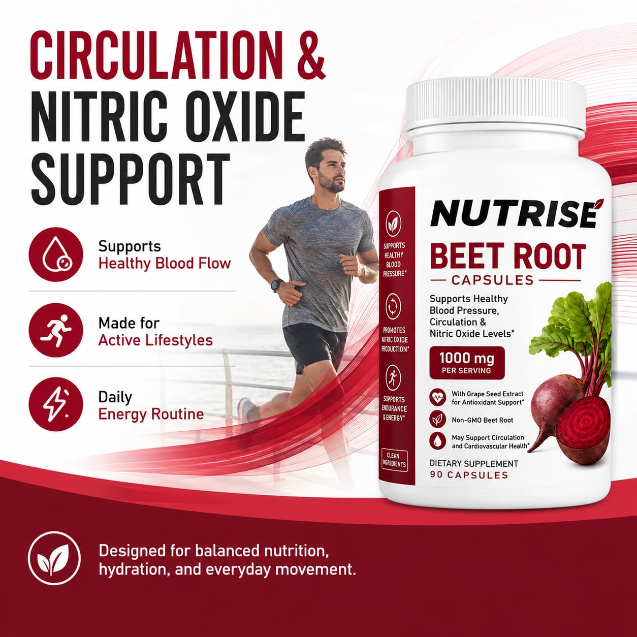 Nutrise Beetroot Capsules with Grape Seed Extract, Beet Root Supplement 1000mg, Vegan, Non-GMO, Gluten-Free, 90 Count — Amazon image 6
