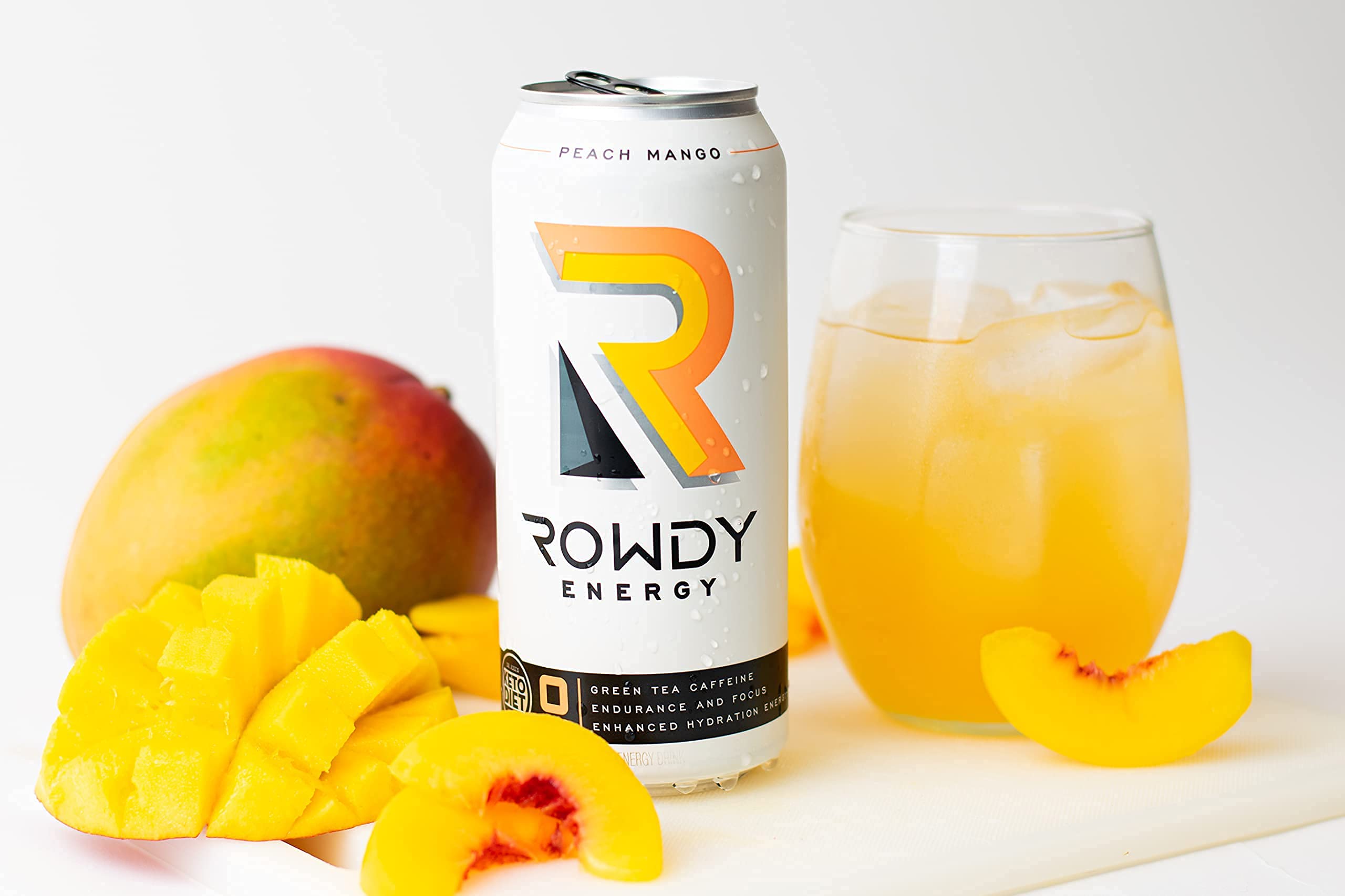 Rowdy Energy Drink, Sugar Free, Peach Mango, 16 fl. oz. (12 Pack
